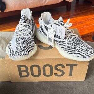 Adidas Yeezy Boost 350 V2 in White, Black, and Red